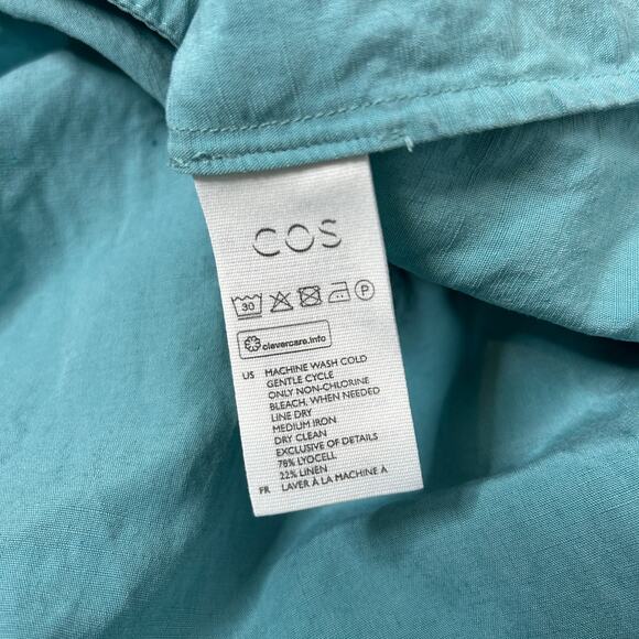 COS Maxi Dress Womens Size 6 Linen Sustainable Minimalist Coastal Vacation Lagom - Picture 8 of 9